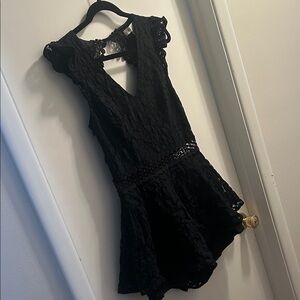 Ruby and Jenna Black Lace Romper